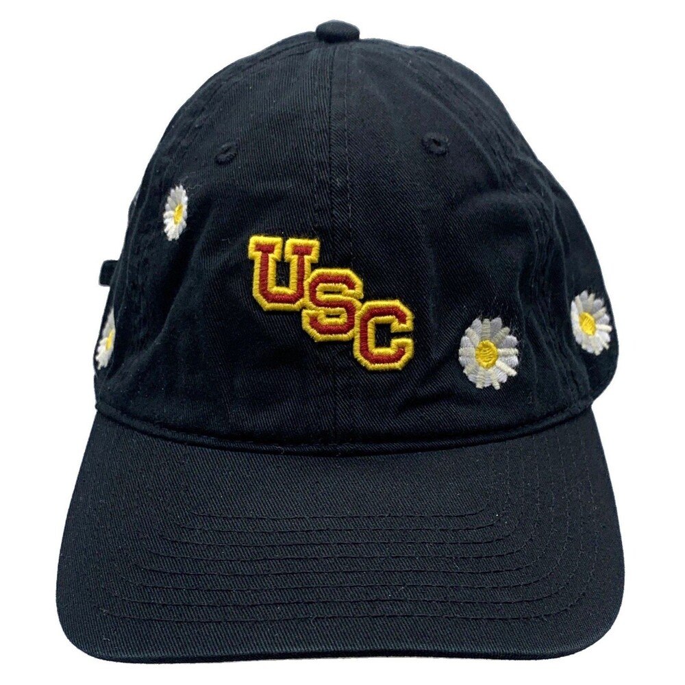 American Needle USC Trojans Cap Hat Black Adjustable Strapback Daisy Embroidery